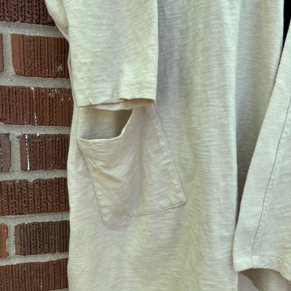 Logo By Lori Goldstein Laced Pockets Cotton Oversized Open Cardigan Sz M/L - Picture 2 of 7